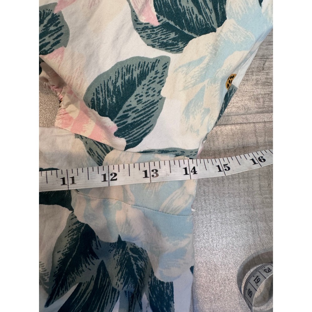 BILLABONG Salty Blonde Back In Town Top M Multicolor Floral Puff Sleeve - Picture 4 of 7